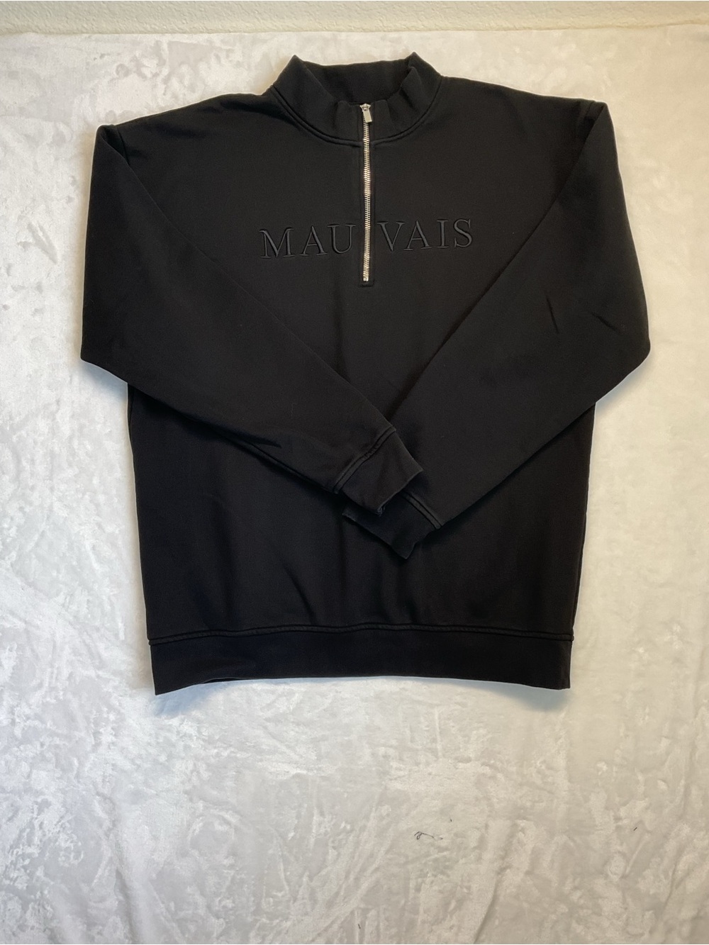 Mauvais Men's Black Half-Zip Sweatshirt Pullover 2XL